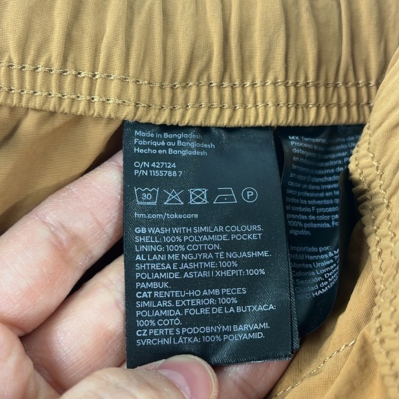 H&M Relaxed Fit Convertible Jogger Pants Brown Mens Size L Utility Gorpcore - Picture 8 of 14